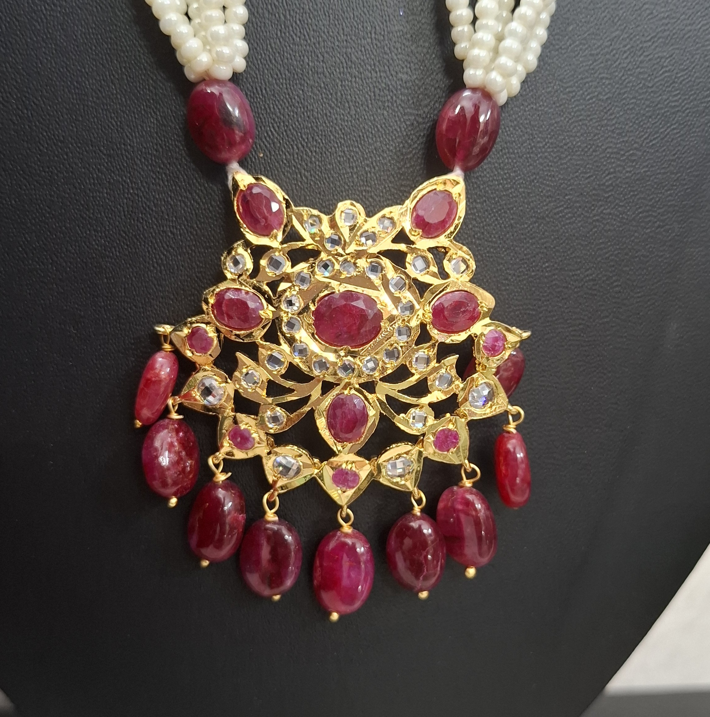Zuni Real Ruby & Real Pearl Rani Har - Image 2