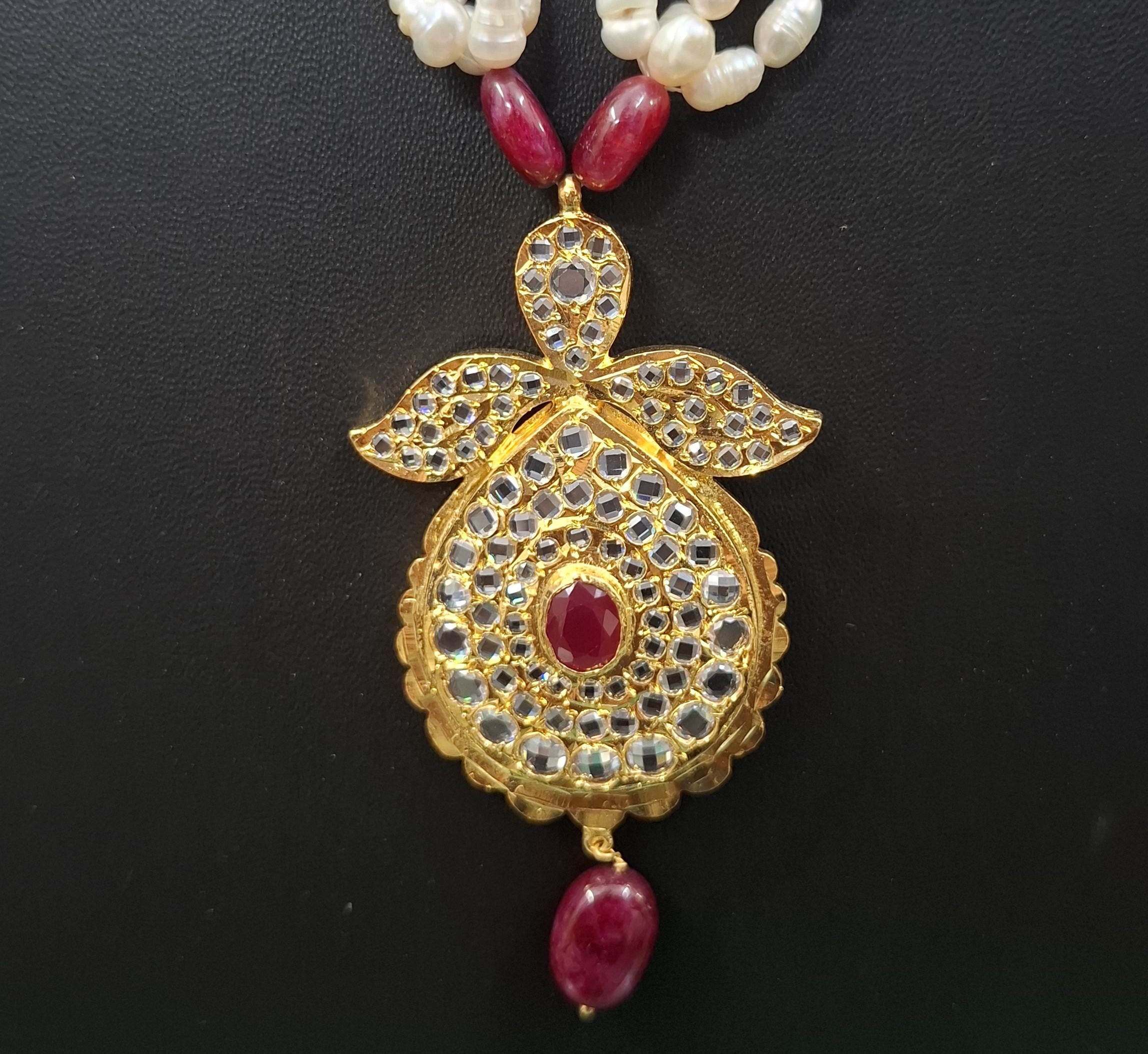 Sana Red Real Ruby & Real Pearl Jugani - Image 2