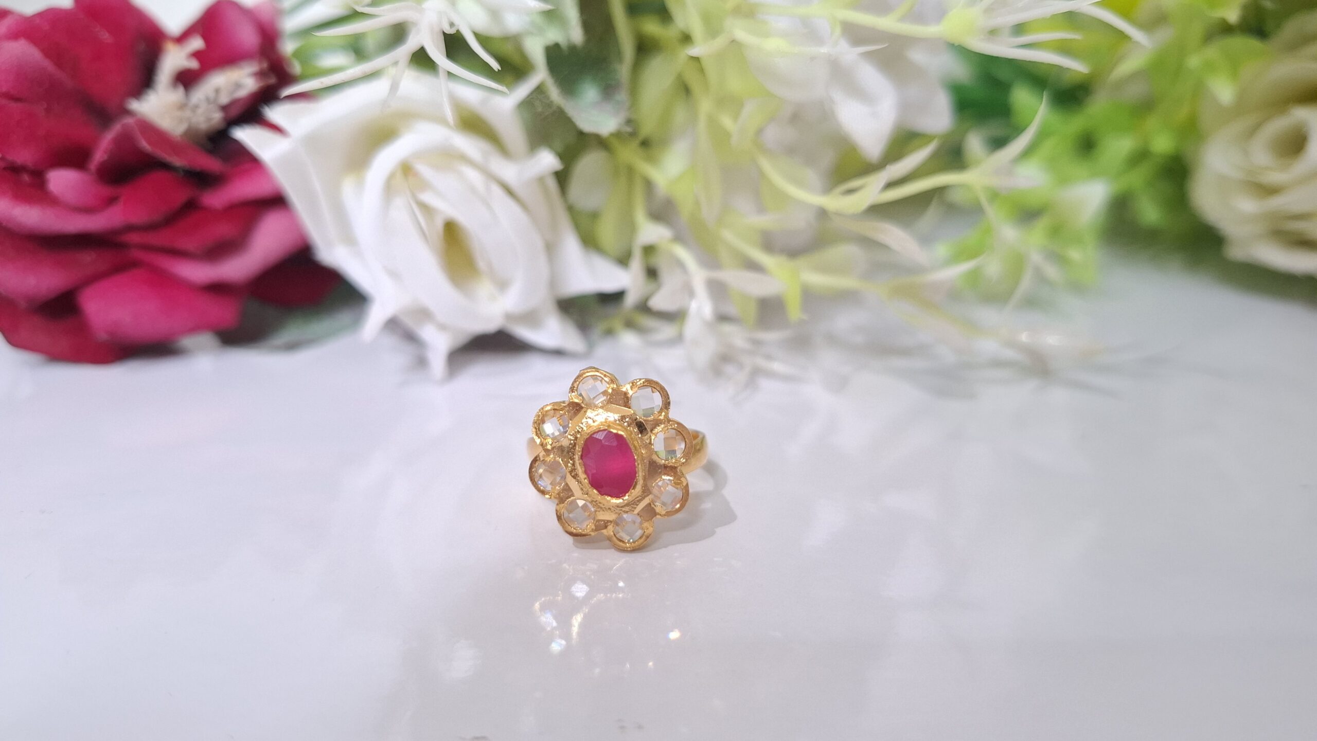 Saba Pink Adjustable Ring