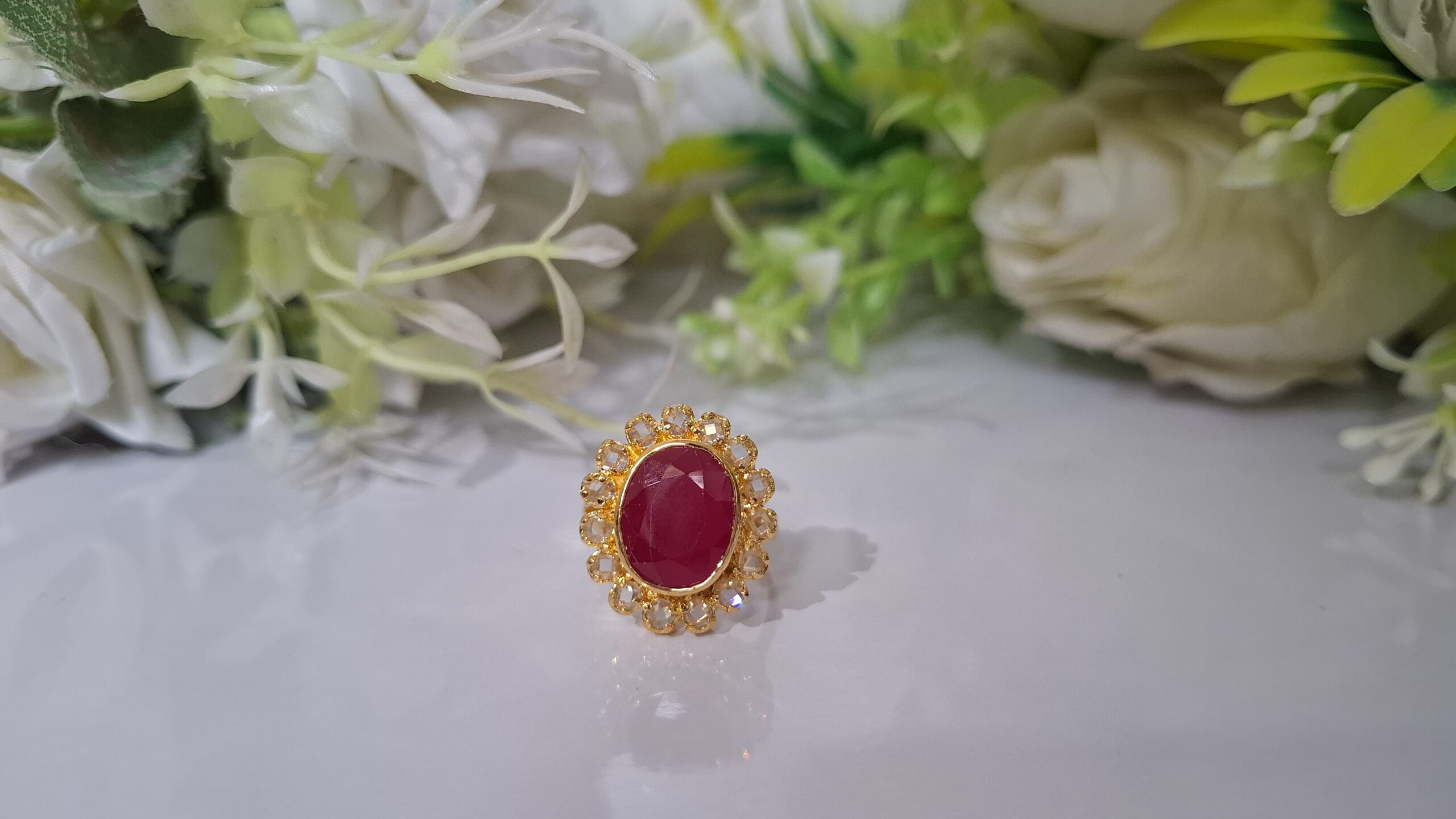 Saba Real Ruby Adjustable Ring