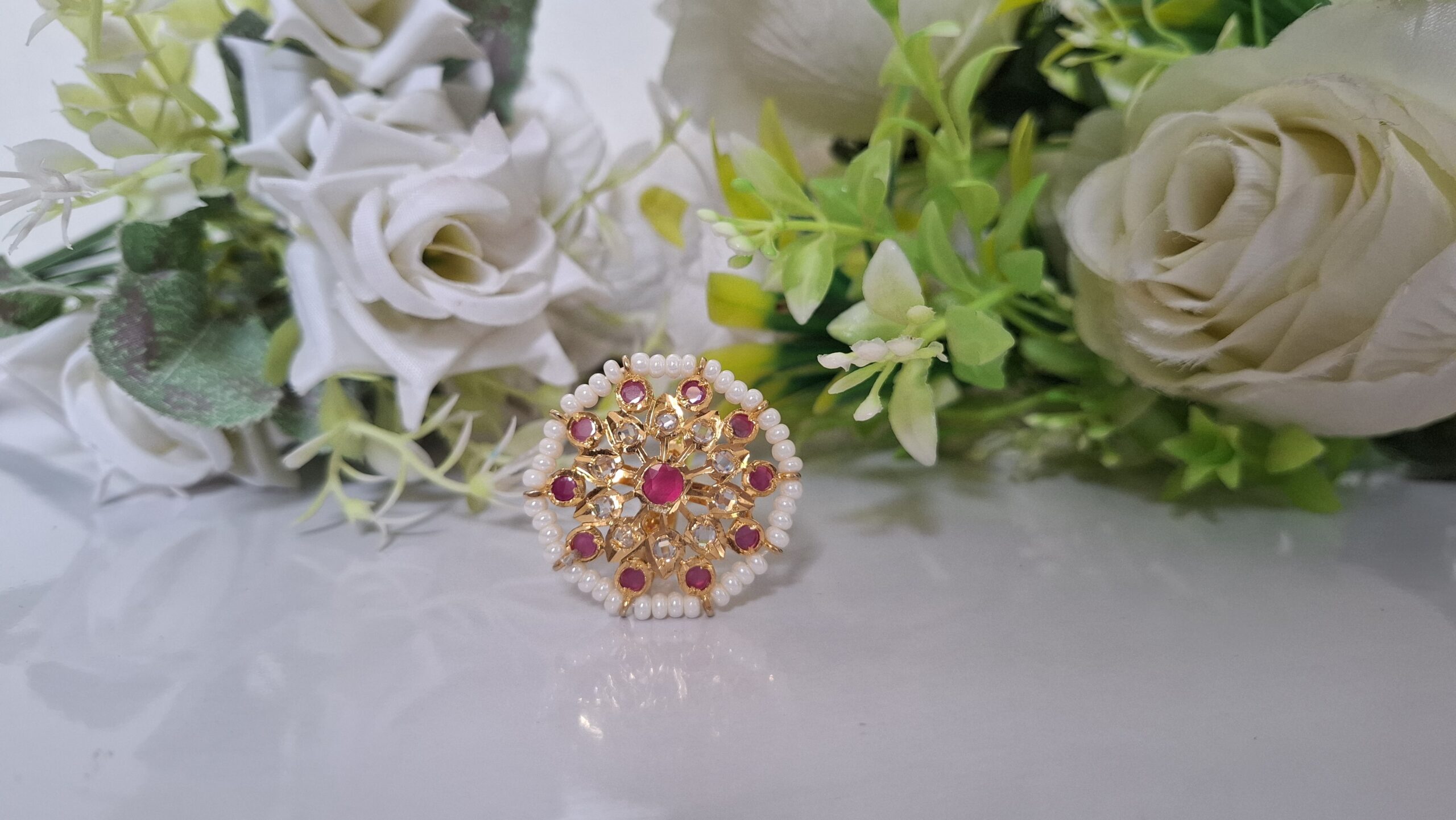 Suhana Pink Adjustable Ring - Image 2