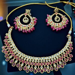 Zoya Real Ruby Kundan Necklace Set