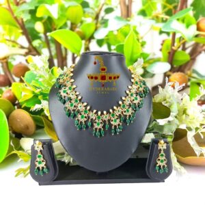 Emerald Polki Necklace Set