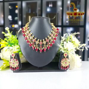 Saba Ruby Kundan Necklace Set