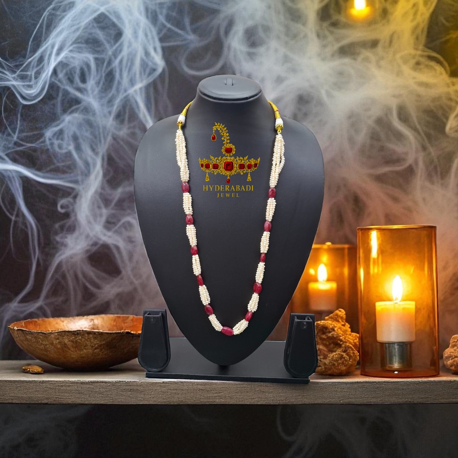 Zoya Real Pearl Real Ruby Mala