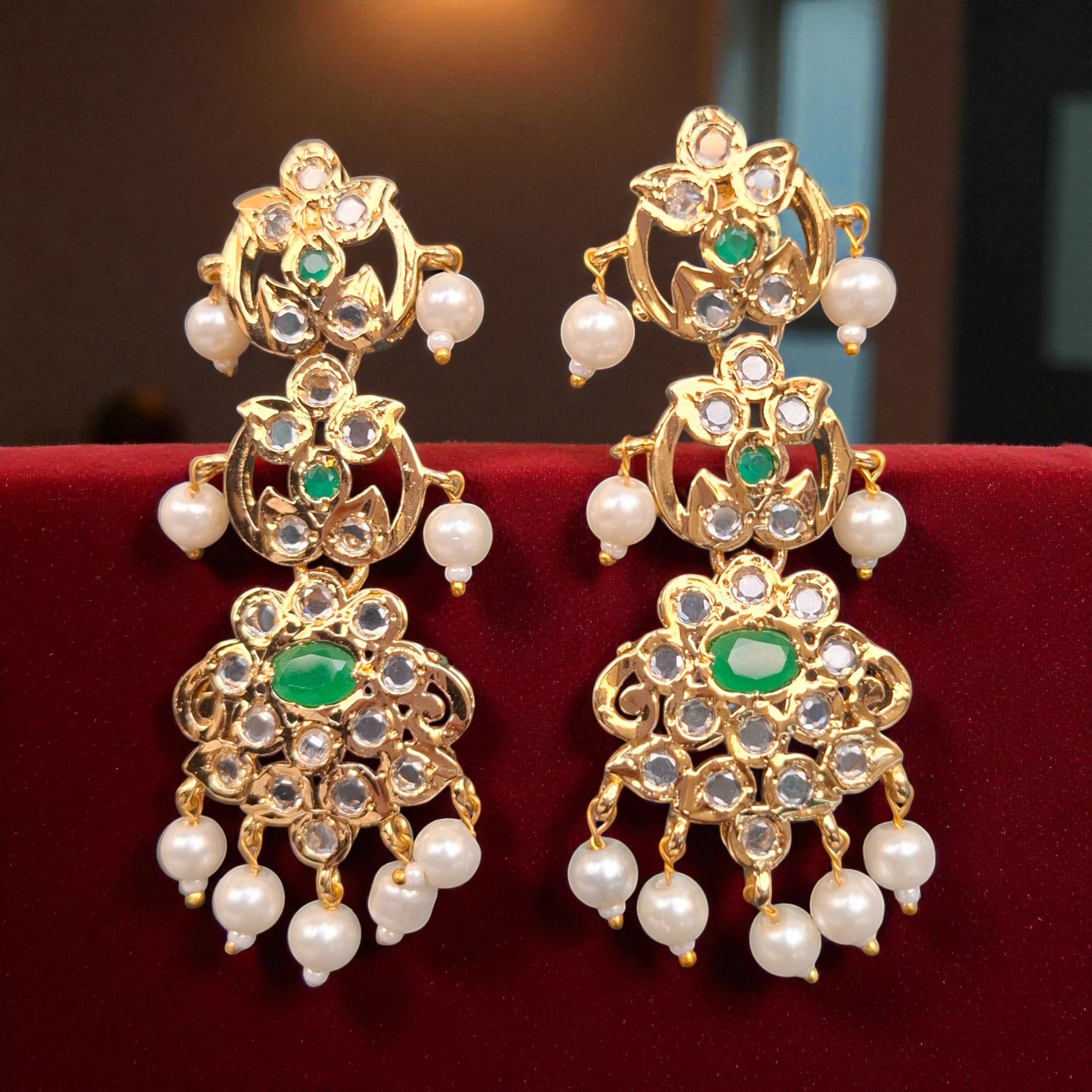 Ruhi Green Earrings