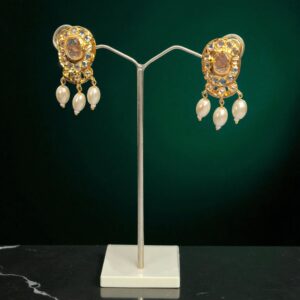 Mansha White Earrings