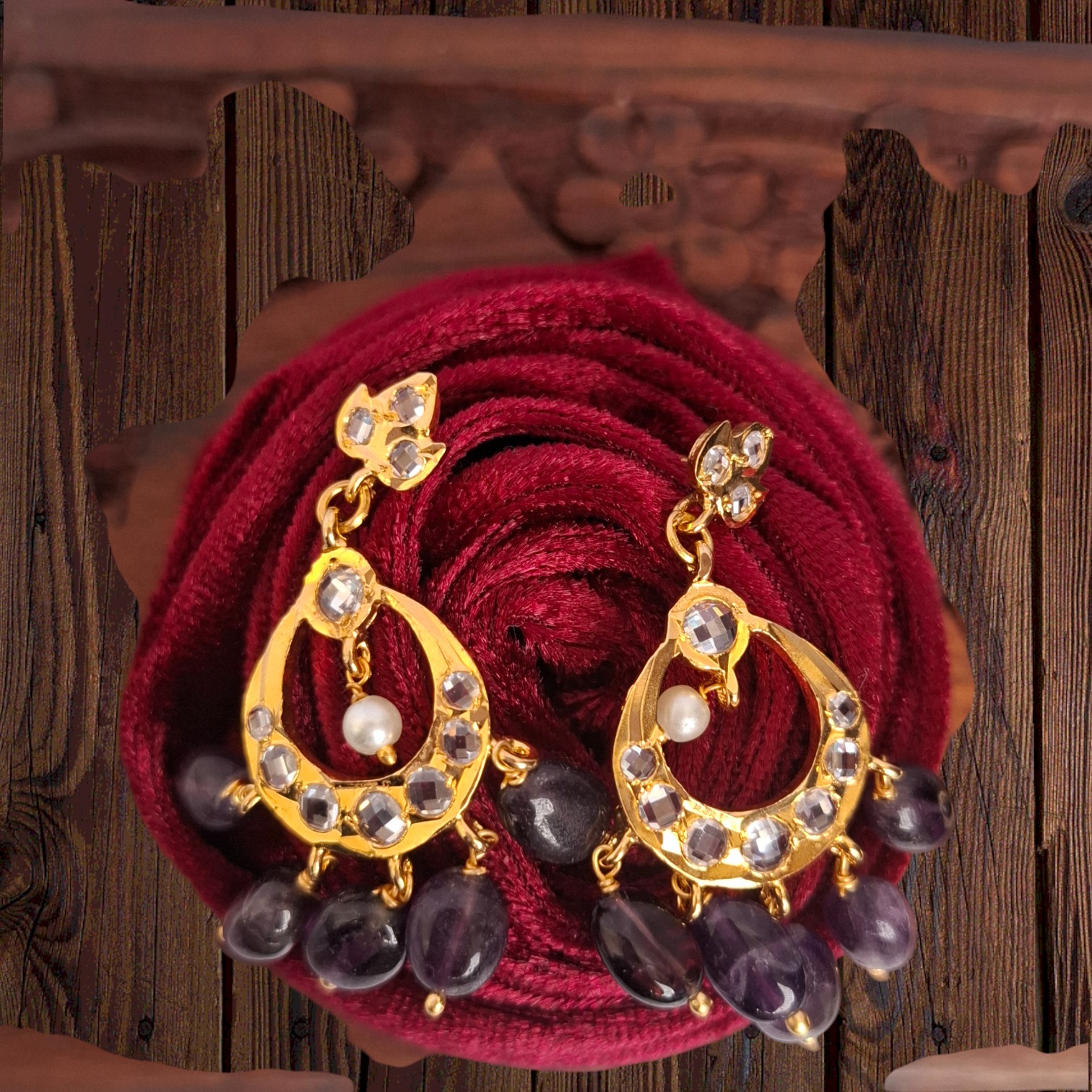 Sana Purple Chandbali