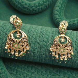 Hira Green And Blue Chand Bali